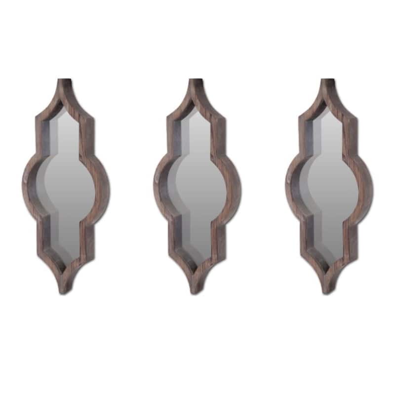 Tamanar Solid Wood Frame Moroccan Inspired Mirror - 34" x 15"