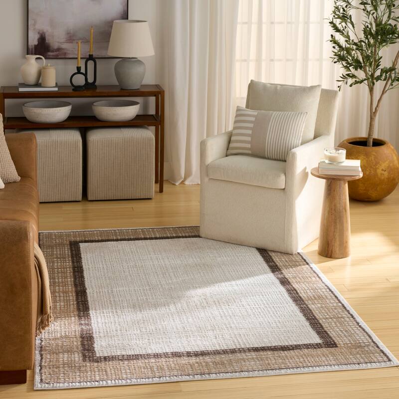 Nourison Dekor Indoor only Abstract Area Rug - Ivory/Brown - 5'3" x 7'