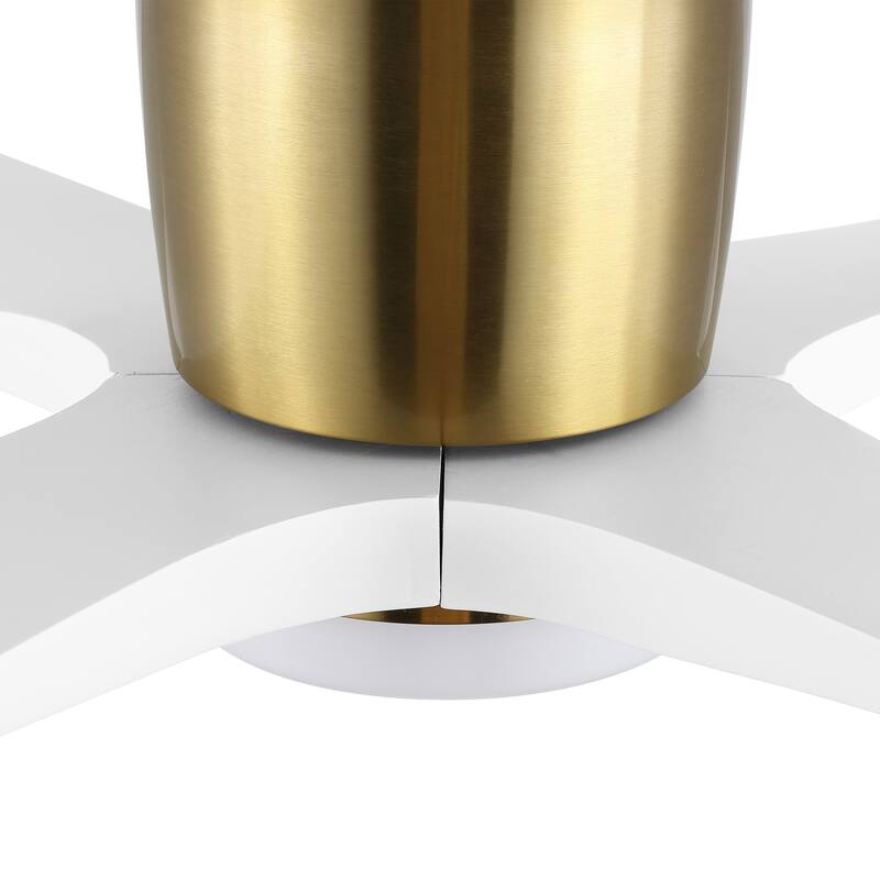 WINGBO 60" Flush Mount DC Ceiling Fan with Lights, 4 Reversible Blades, Hugger Low Profile Indoor Ceiling Fan