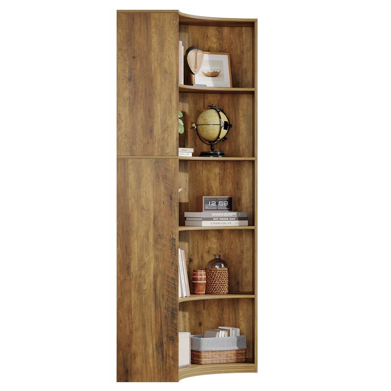 6-Tier Corner Bookshelf/Bookcase, 70.9" Corner Shelf, Storage Cabinet for Living Room, Kitchen, Home Office