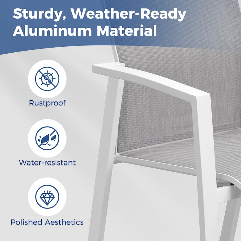 Stacking Aluminum Patio Dining Armchair (Set of 4)