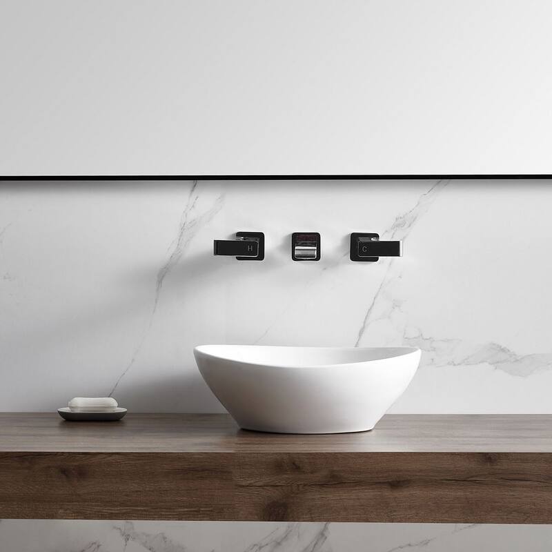 Eridanus 16" Oval Ceramic Bathroom Vessel Sink Wash Basin