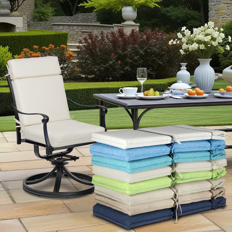Aoodor Outdoor High Back Dining Chair Cushion Set, 44"x21"x3.2", Set of 4 - 44"x21"x3.2"