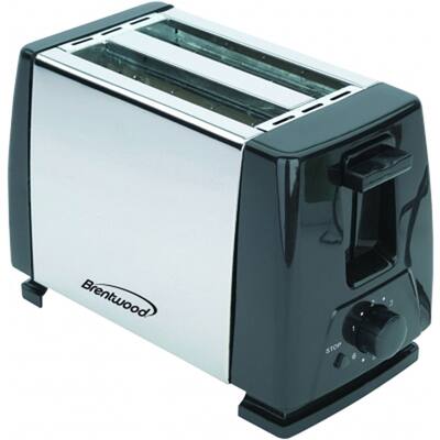 2 Slice Stainless and Black Toaster