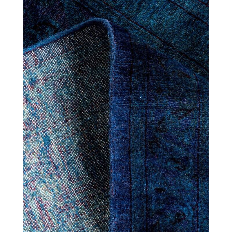 Overton Hand Knotted Wool Vintage Inspired Modern Contemporary Overdyed Purple Area Rug - 3' 1" x 5' 1"