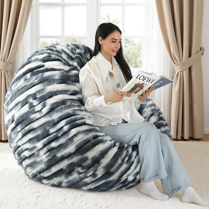 5-foot Round Plush Corduroy Convertible Bean Bag Chair Lounge