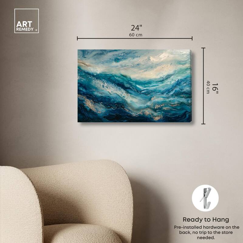 Jeweled Waters Canvas by Art Remedy, Gallery Wrapped