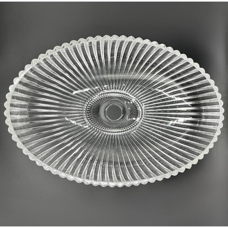 Lucine Oval Glass Crystal Bathroom Vessel Sink Basin - 21"