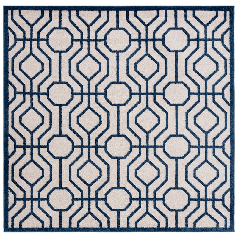 SAFAVIEH, Amherst Mounah Modern Rug - 7' Square - Ivory/Navy