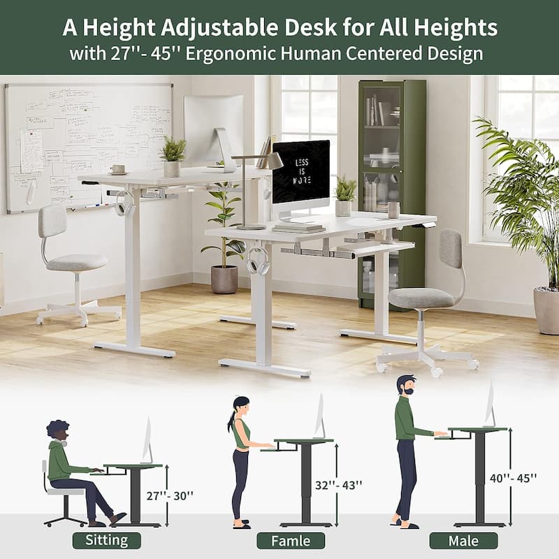 FEZIBO/Home Office Furniture/Wood/Desk With Keyboard Tray/Desks