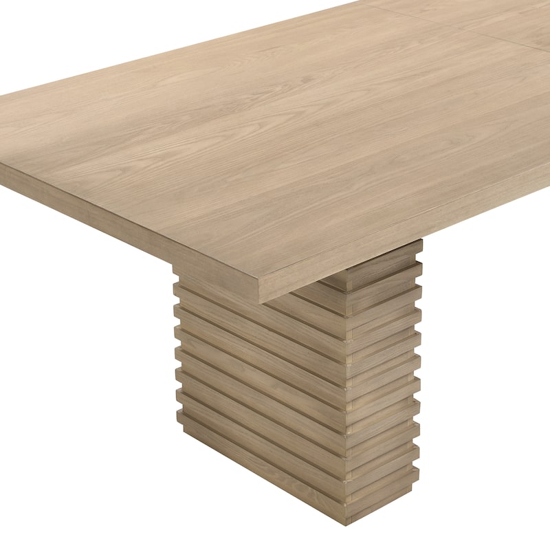 95-Inch Wood Dining Table with Double Pedestal Base, Seats 8-10