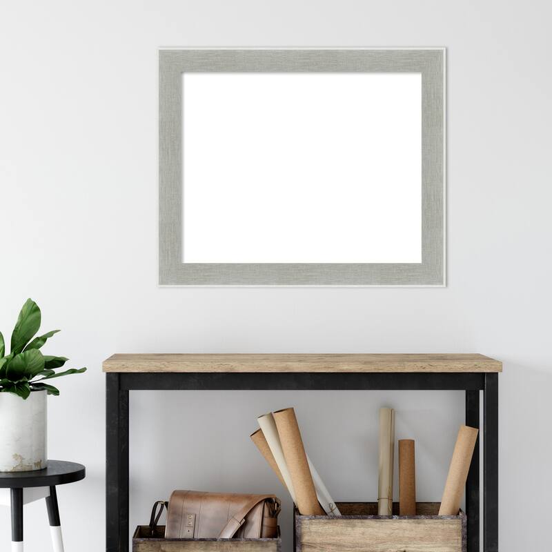 Amanti Art Glam Linen Grey Framed Dry Erase Magnetic Board