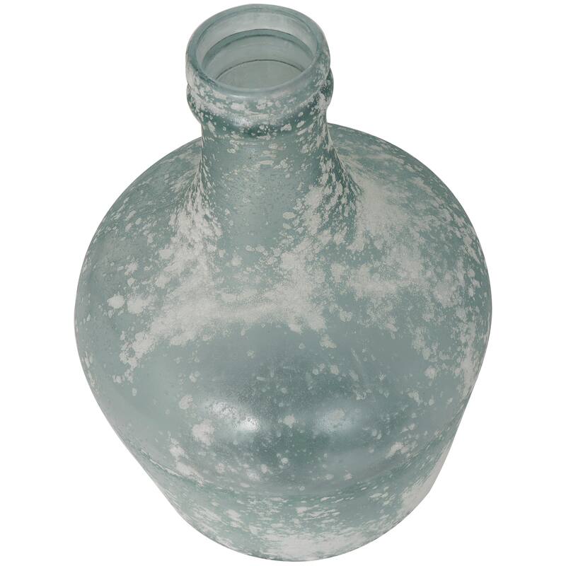 Clear Recycled Glass Handmade Frosted Spanish Bottle Vase