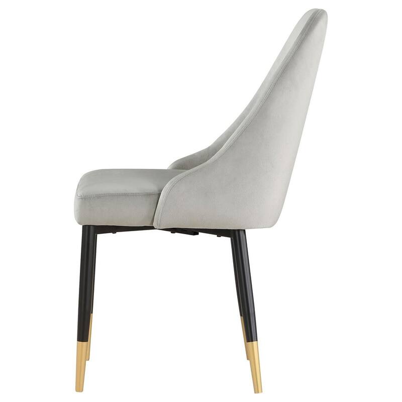 Black and Gold/Gray Fabric Upholstered Metal Frame Dining Chair, Set of 2, Sturdy Dining Chair for Dining Rooms - 22.75