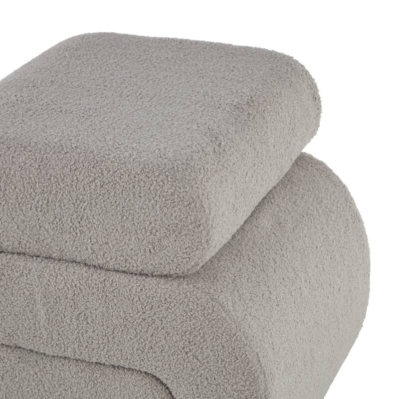 White, Gray or Copper Polyester S- Shaped Room Ottoman with Connected Arches