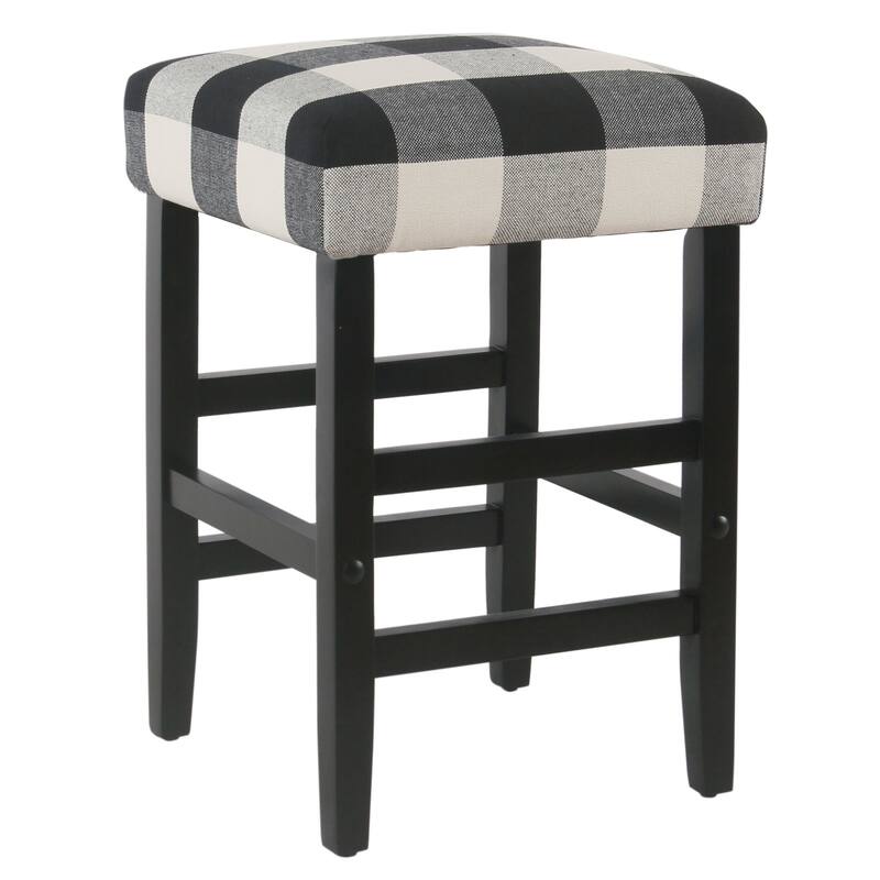 HomePop Square 24" Counter Stool - Black Plaid - 24 inches