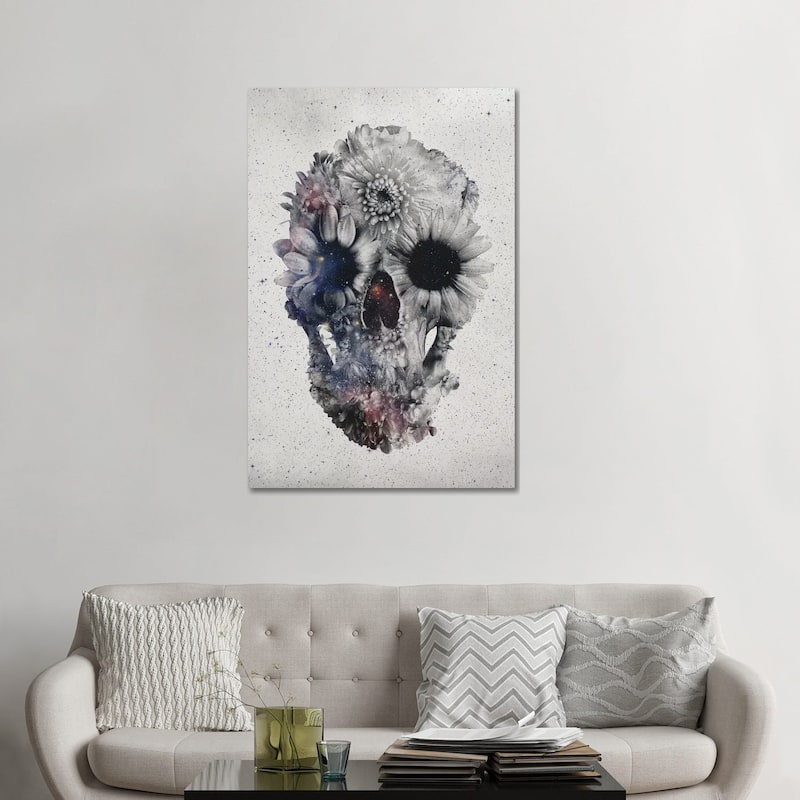iCanvas "Floral Skull #2" by Ali Gulec Canvas Print - 48x32x1.5