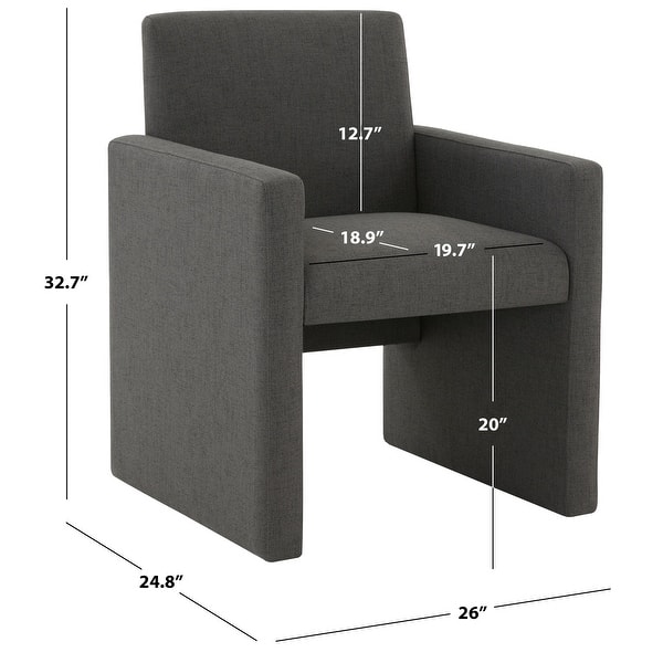 dimension image slide 2 of 4, SAFAVIEH Couture Maisey Arm Chair - 26" W x 25" D x 33" H