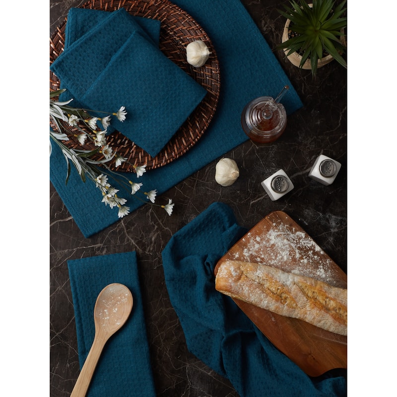 DII Black Recycled Cotton Waffle Dishtowel (Set of 6)