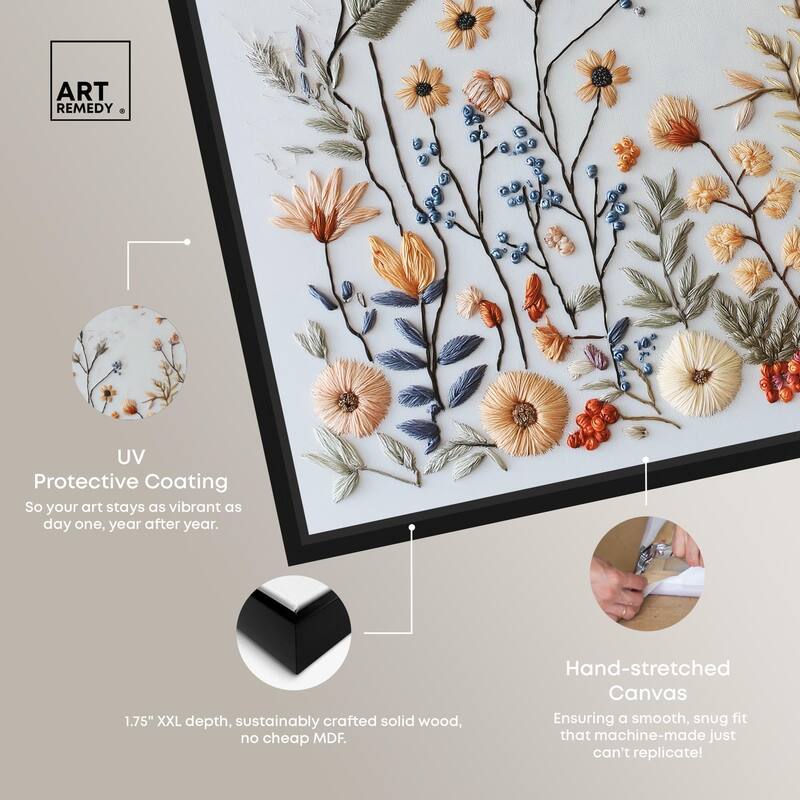 Threaded Thicket Canvas Floral by Art Remedy