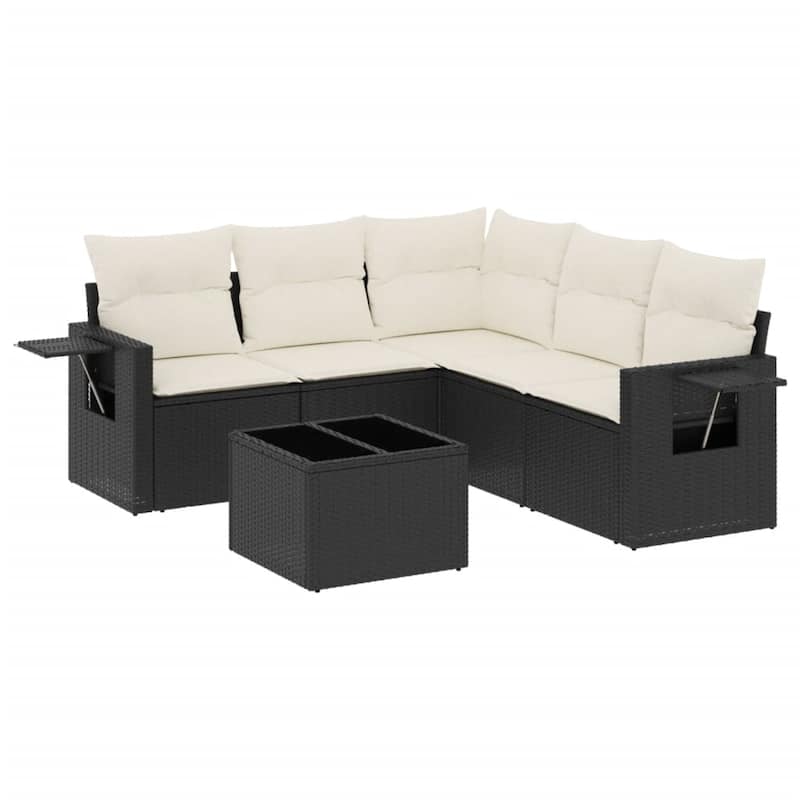 vidaXL Garden Sofa Set Black
