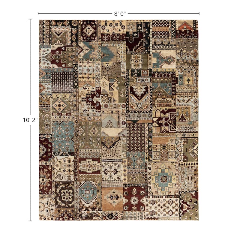 Ikat One-of-a-Kind Hand-Knotted Area Rug, Brown - 8' 0" x 10' 2"
