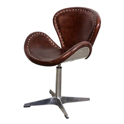 Venus Swivel Chair - Vintage Brown Leather