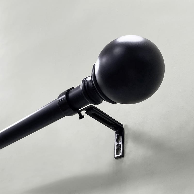 Lumi 1" Single Curtain Rod Brushed Nickel/Black/Oil Bronze-Ball finial