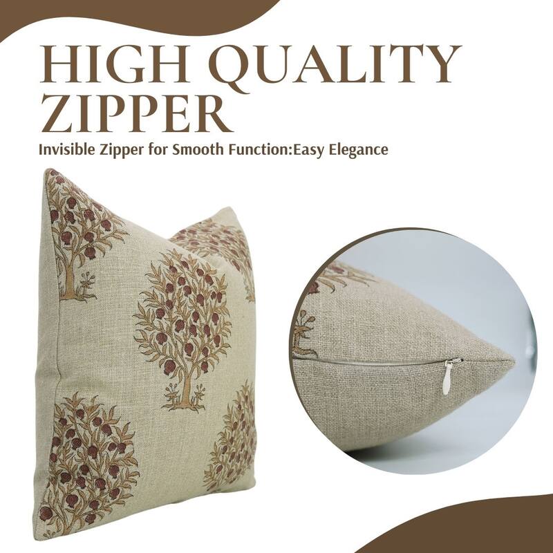 Linen Bohemian Block print pillow Cover Anar