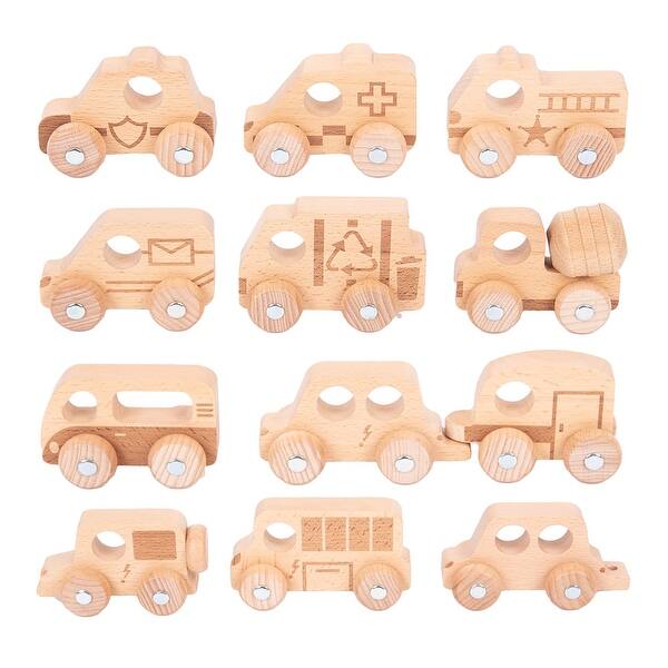 slide 2 of 7, TickiT Natural Wooden Vehicles Natural - Kids