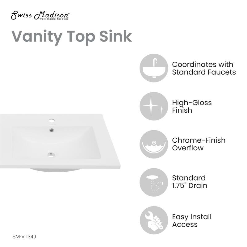 48" Ceramic Vanity Top With Double Basins
