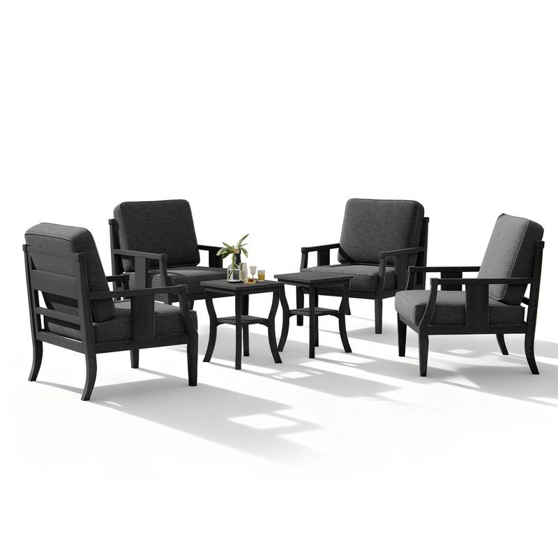 Patio Conversation Sets with Side Table(Set of 6)