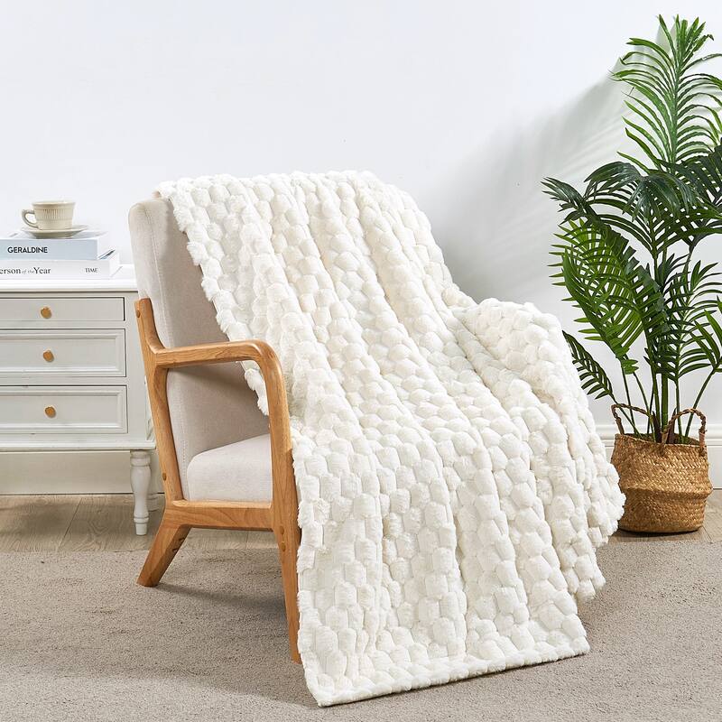 Home Soft Things Cozy Soft Plush Textured FauxFur Throw Blanket