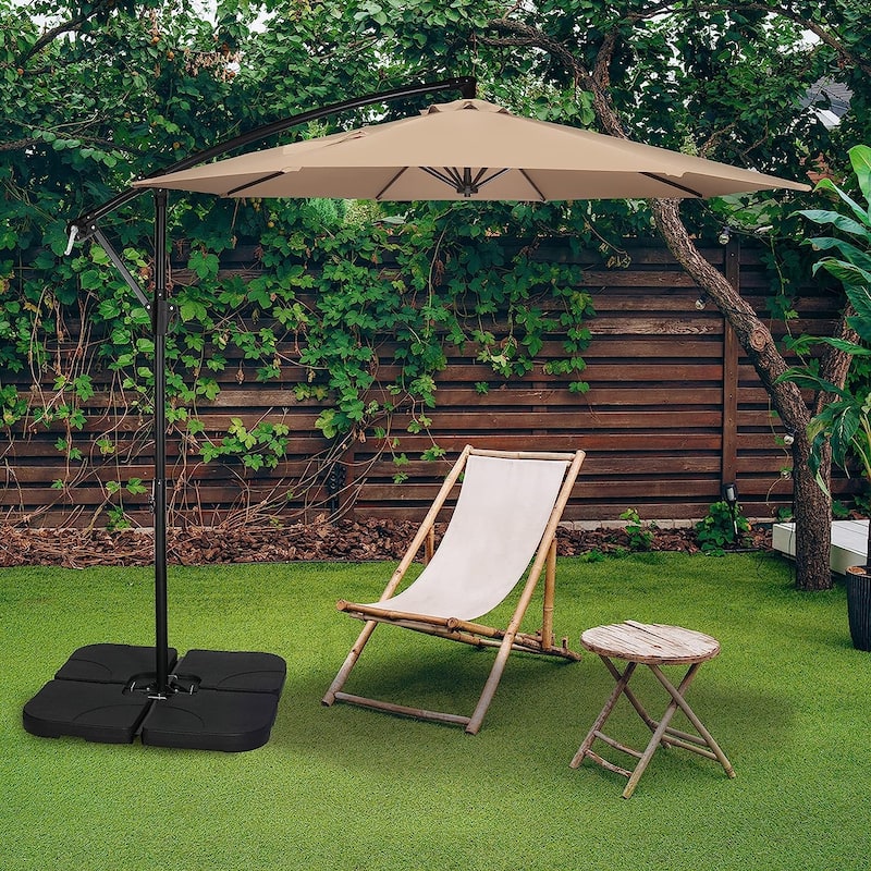 10ft Offset Umbrella Cantilever Patio Hanging Umbrella Bed Bath