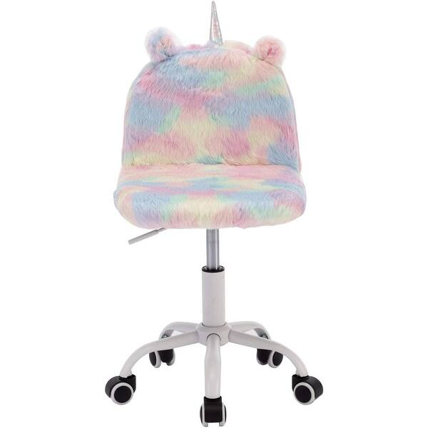 slide 2 of 5, Fun Kids Swivel Chair, Soft Backrest with Adjustable Height Rolling Study Desk Chair Multi