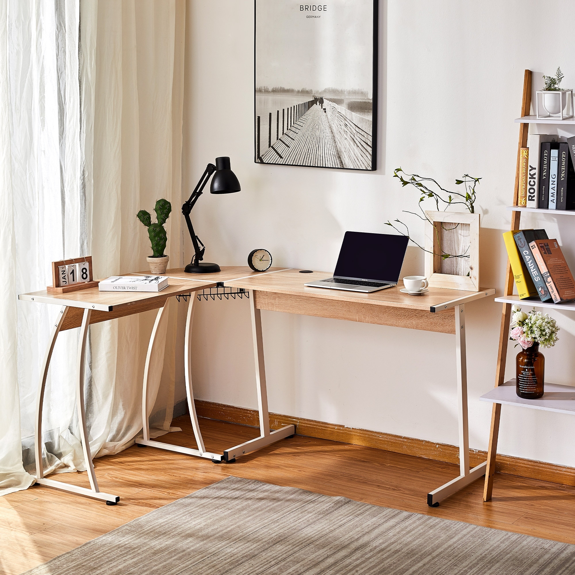 Vonhaus l outlet shaped desk