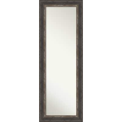 Non-Beveled Full Length On The Door Mirror - Bark Rustic Frame