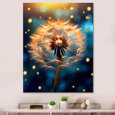 Designart "Magically Glowing Dandelion Flowers Seeds" Dandelion Canvas Prints