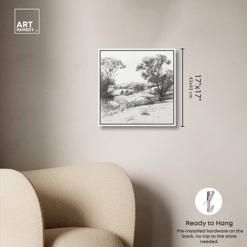 Charcoal Countryside Canvas by Art Remedy