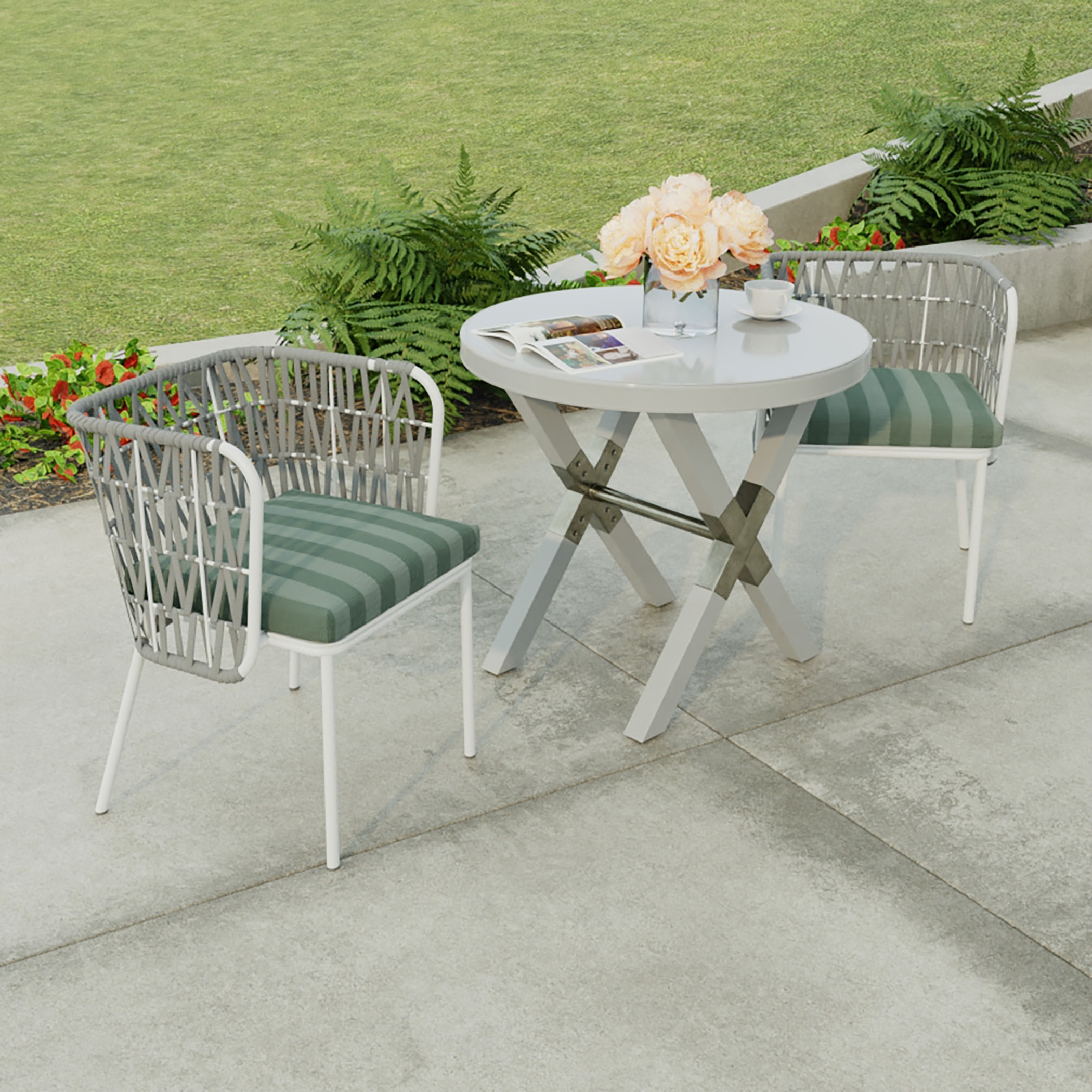 Outdoor seat cushions striped outlet