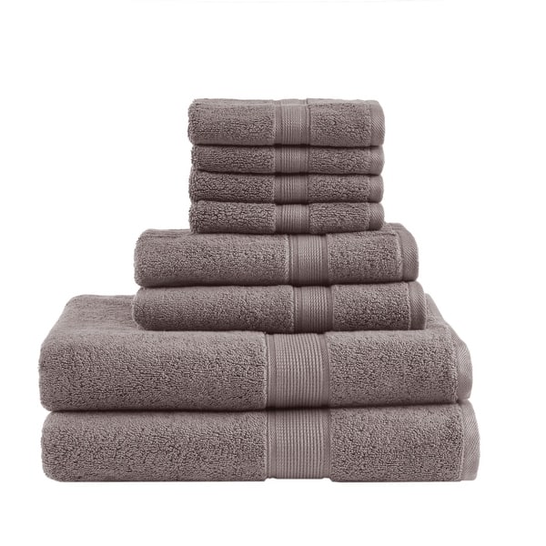 Madison Park Signature 800GSM Ultra-Soft 100% Cotton Absorbent Towel Set - 8-Piece - Mocha