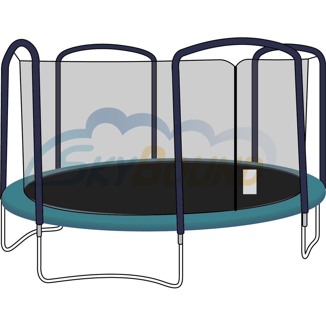 SkyBound 14 Foot Trampoline Net Fits 14 Foot Frames with 4 Arch Enclosures Compatible with Jumpking Bazoongi Orbounder Bed Bath Beyond 26043126