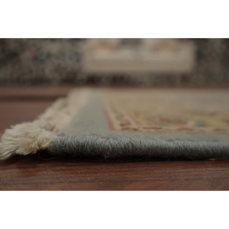 Hand Knotted Oriental 100% Wool Carpet Traditional Floral Navy Blue & Blues Ziegler Area Rug - 3' 11'' X 2' 0''