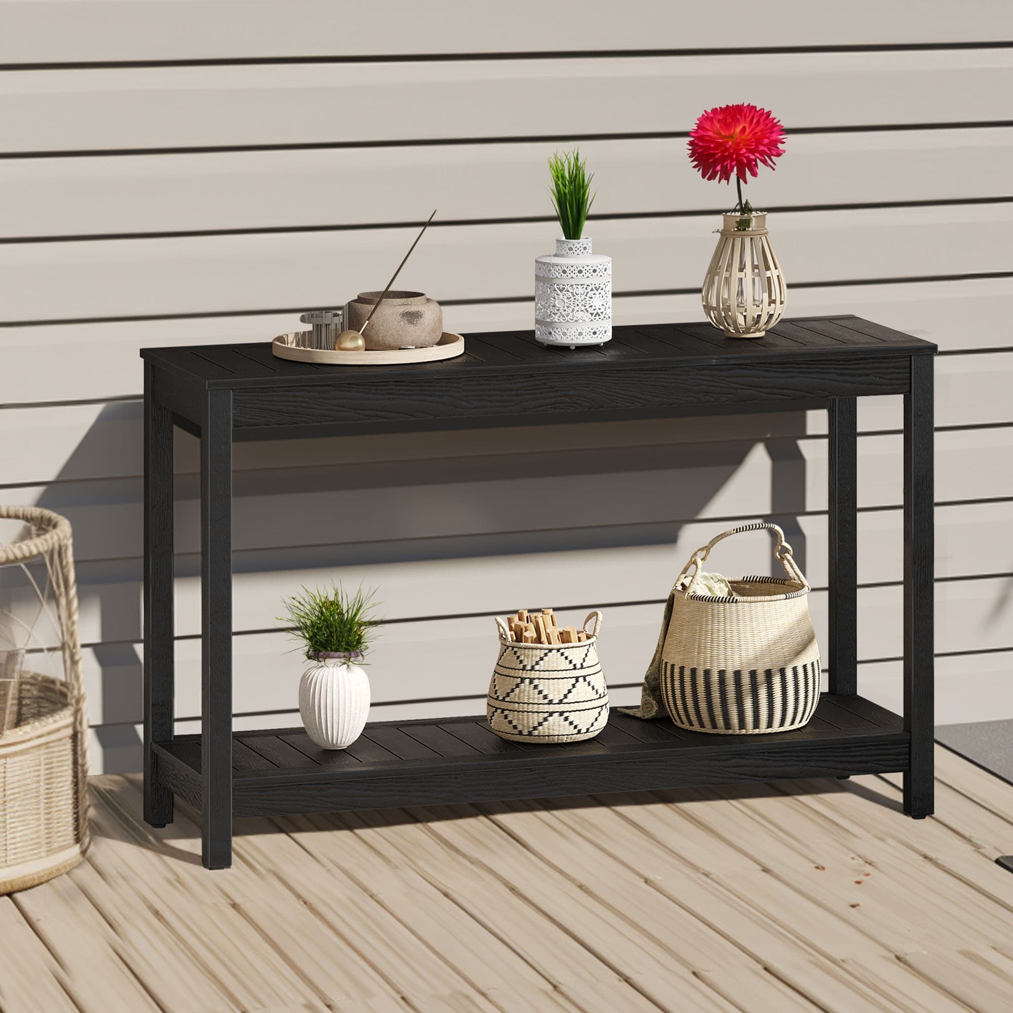 Moasis Outdoor Console Table with Storage Shelves On Sale Bed