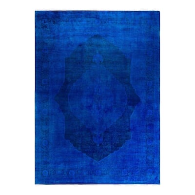 Fine Vibrance One-of-a-Kind Hand-Knotted Area Rug - Blue, 9' 1" x 12' 6" - 9' 1" x 12' 6"