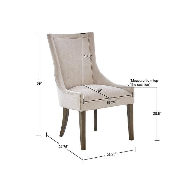 dimension image slide 3 of 4, Madison Park Signature Ultra Upholstered Dining Side Chairs With Wood Legs (Set of 2)