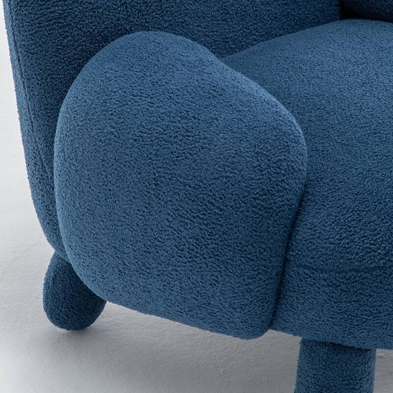 SEYNAR Modern Faux Sherpa Upolstered High Back Armless Accent Chair Set of 2