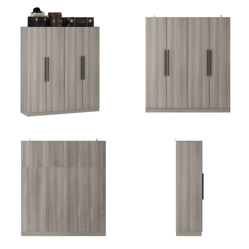 Timechee Large Armoire Wardrobe Closet Cabinet 4 Doors