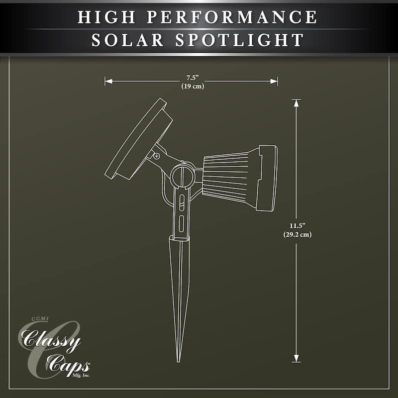 Classy Caps High Performance Solar Spotlight (Set of 2)