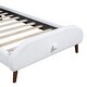 preview thumbnail 11 of 9, Twin Upholstered Bed White Platform Bed with Sheep-shaped Headboard
